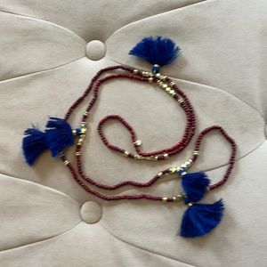 India Hicks Red and Blue Beaded Necklace